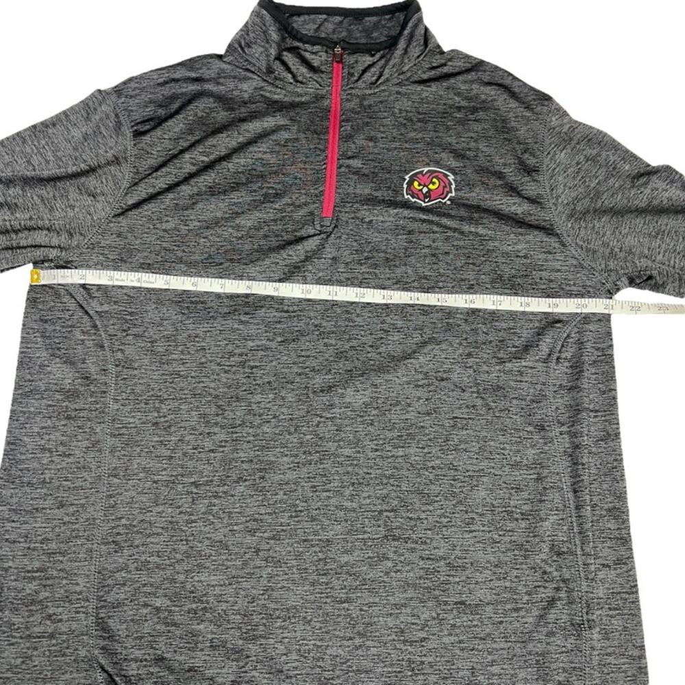 Temple University Owls Pullover Grey 1/4 Zip Long Sleeve Shirt Women's Medium - Picture 7 of 11